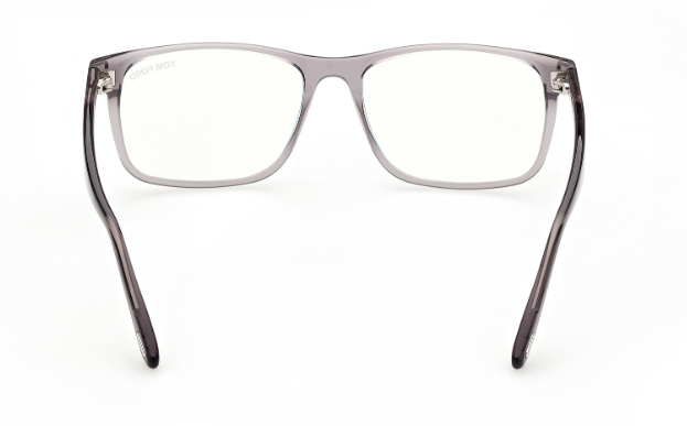 Tom Ford FT5752 B  020 Shiny Grey/ Clear Square 55 mm Men's Eyeglasses