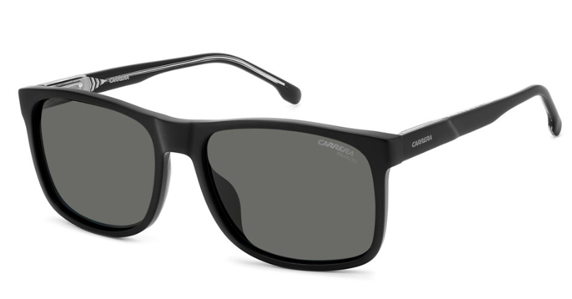 Carrera C FLEX 01/G/S 003 Matte Black/Grey Polarized Rectangle Men's Sunglasses