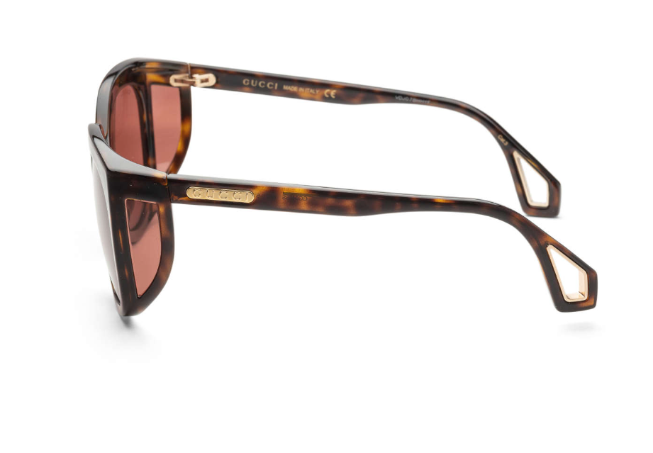 Gucci GG0468S 002 Havana/Brown Gold Soft Square Women's Sunglasses