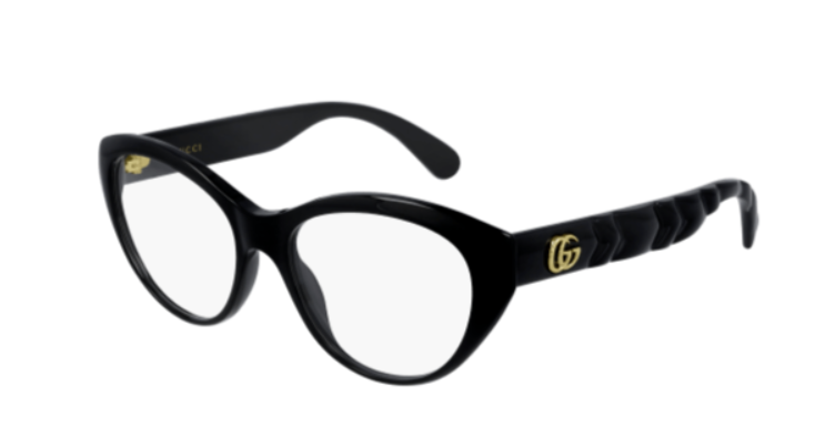 Gucci GG0812O 001 Black/Clear Cat Eye Women's Eyeglasses