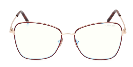 Tom Ford FT5906 046 Light Brown/Shiny Deep Gold Butterfly Women's Eyeglasses