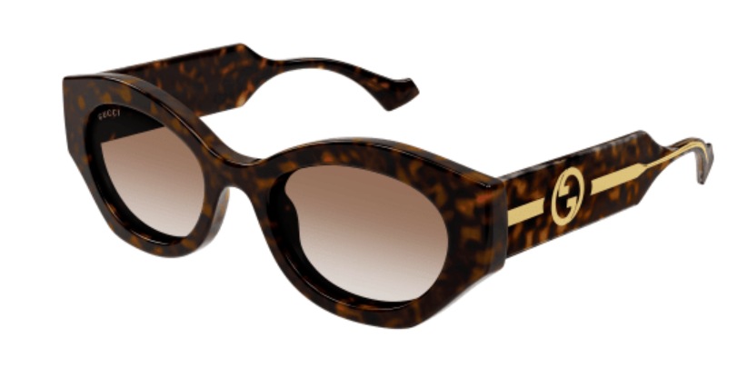 Gucci GG1553S 002 Havana/Brown Gradient Oversized Square Women's Sunglasses