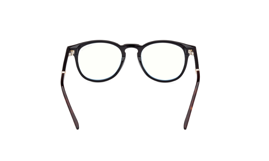 Tom Ford FT5891 005 Shiny Black  Blue Block Lenses Men's Eyeglasses