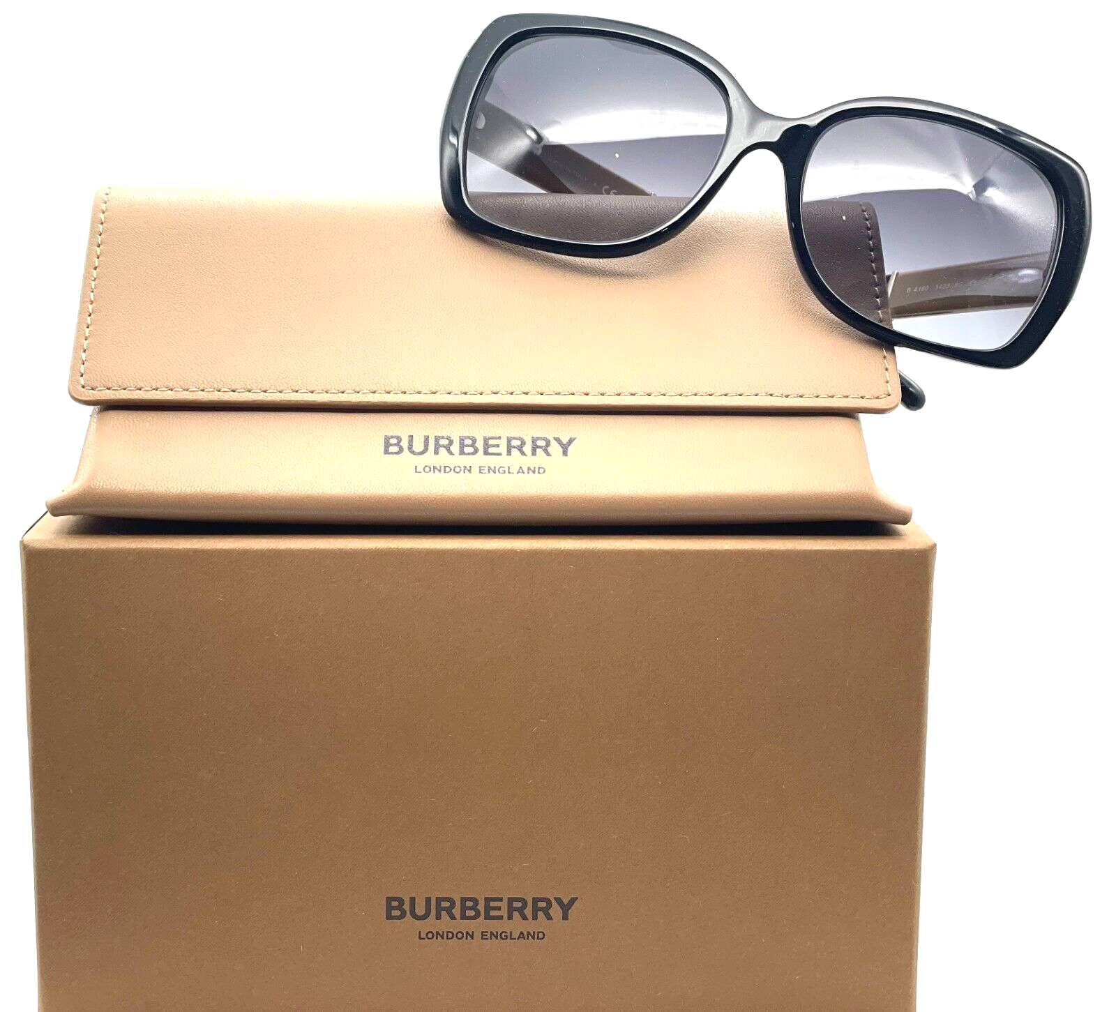 Burberry BE4160 34338G Black/Grey Gradient Square Women's Sunglasses