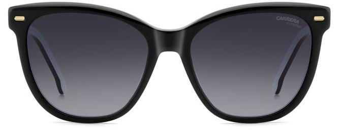 Carrera  3043/S 80S/90 Black/White/Dark Grey Shaded Cat Eye Women's Sunglasses