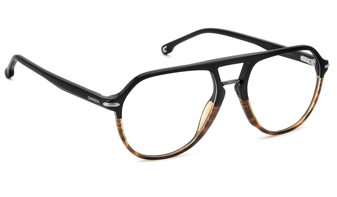 Carrera 345 37N Black Horn Soft Square Men's Eyeglasses