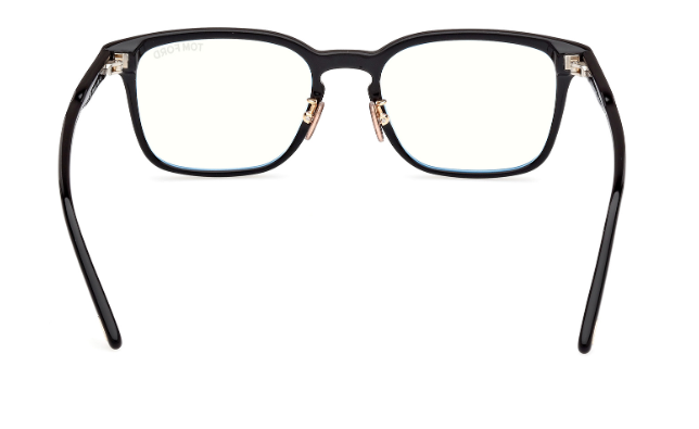 Tom Ford FT5928-D-B 001 Shiny Black Blue Block Lenses Men's Eyeglasses