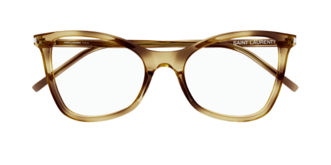 Saint Laurent SL 478 Jerry 003 Havana/Clear Soft Square Women's Eyeglasses