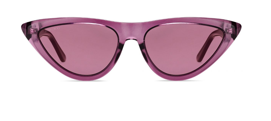 Jimmy Choo SPARKS/G/S 8CQ/U1 Transparent Purple/Pink Cat Eye Women's Sunglasses