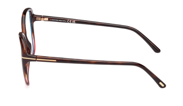 Tom Ford FT5907 055 Coloured Havana / Clear Butterfly shaped Women's Eyeglasses