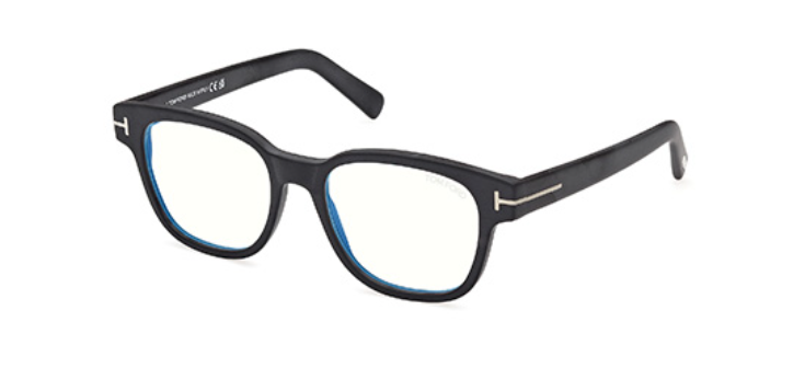 Tom Ford FT5977-B 002 Matte Black/Matte Black Square Men's Eyeglasses