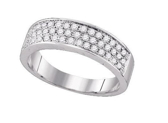 10kt White Gold Diamond Womens Band Ring 1/2 Cttw