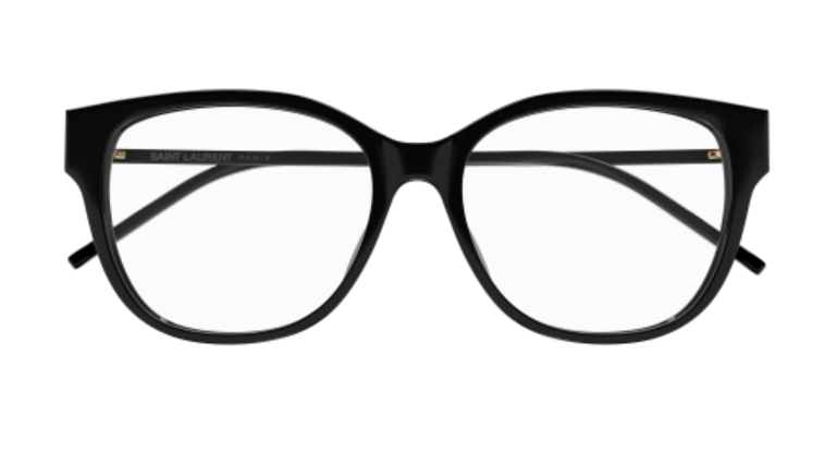 Saint Laurent SL M48O B/F 001 Black Hinge Combi Metal Oval Women's Eyeglasses