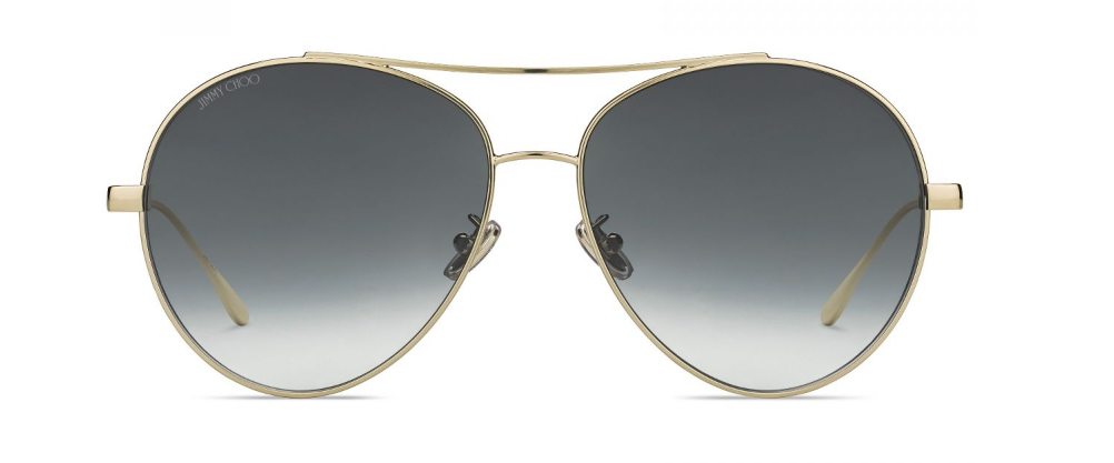 Jimmy Choo Noria/F/S J5G/9O Grey-Gold/Grey Gradient Oval Women's Sunglasses