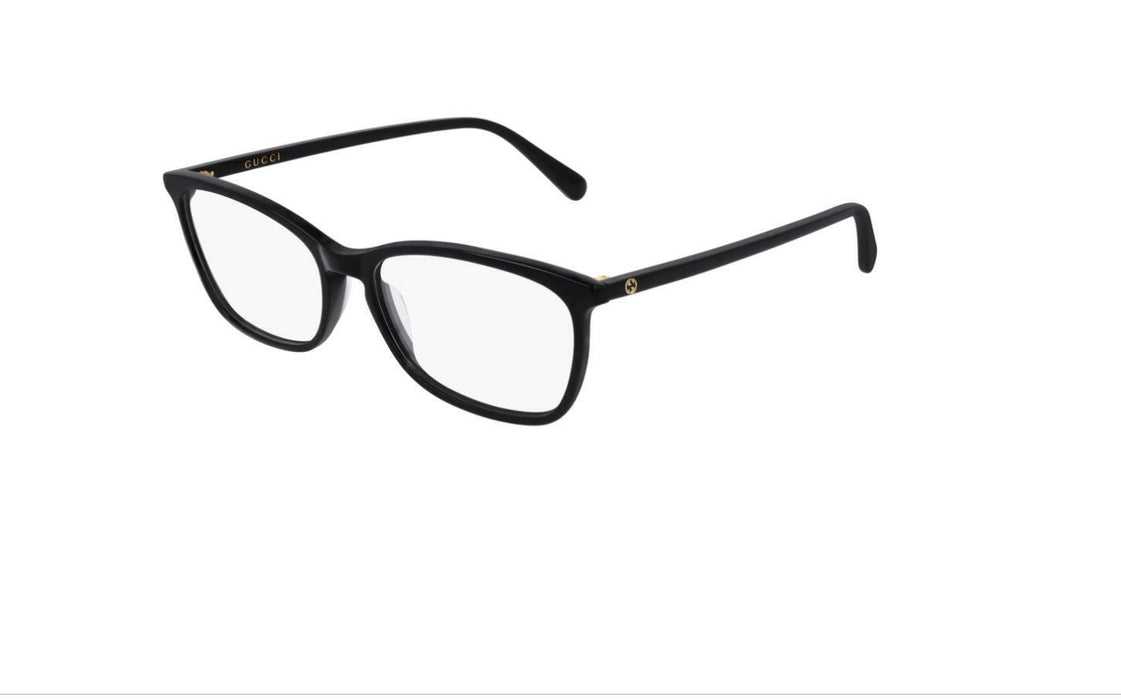 Gucci GG0548O 005 Square Black Shiny Black Lens 55 mm Women's Eyeglasses