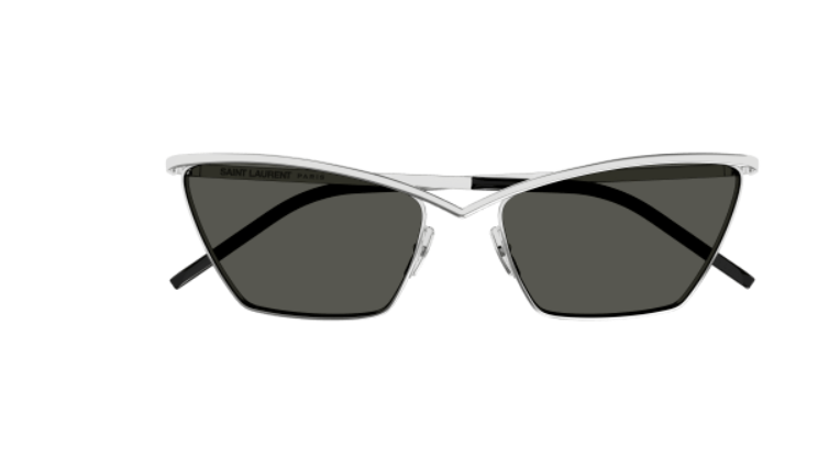 Saint Laurent SL 637 002 Silver/ Grey Cat Eye Women's Sunglasses