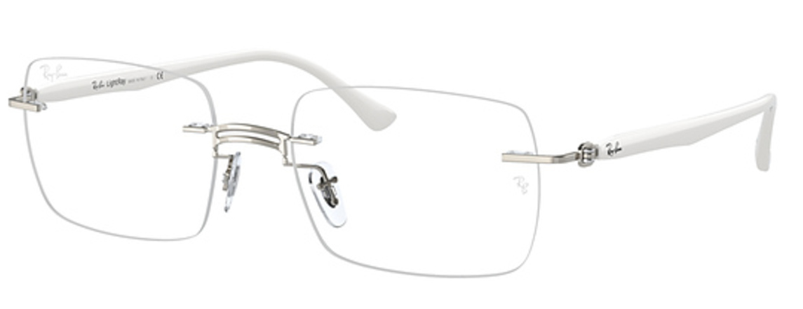 Rayban RB8767 1228 Silver/White Rimless Women's Eyeglasses