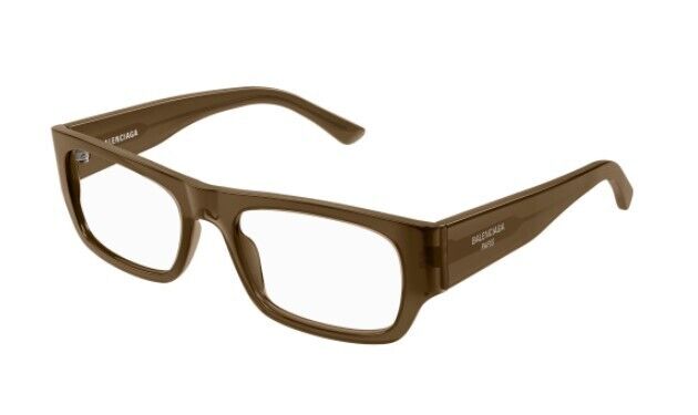 Balenciaga BB0370O 004 Brown Rectangular Men's Eyeglasses