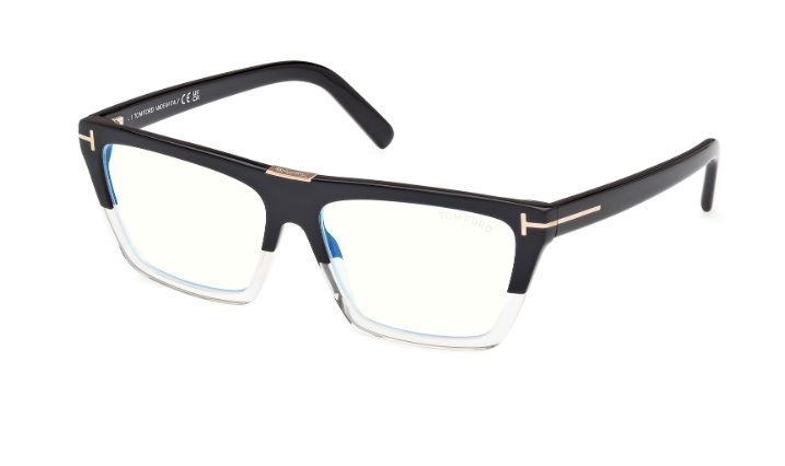 Tom Ford FT5912 005 Black/Gradient / Shiny Black Square Women's Eyeglasses