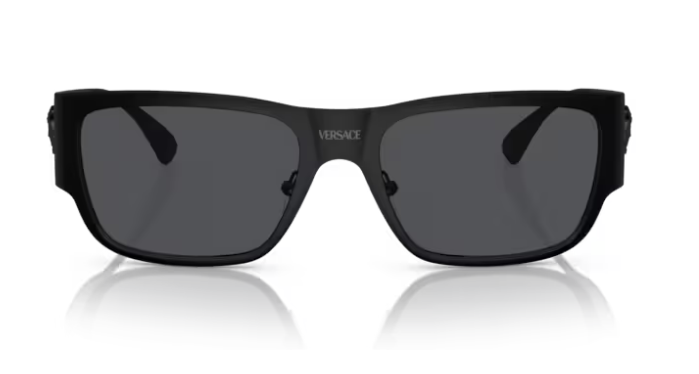 Versace VE2262 126187  Black/Dark Grey Square 56mm Men's Sunglasses