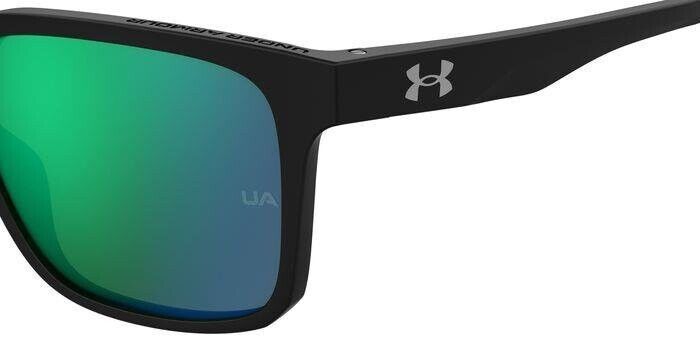 Under Armour UA Assist 2 0807/Z9 Black/Green Rectangle Men's Sunglasses