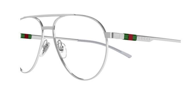 Gucci GG1679O 001 Silver Soft Square Men's Eyeglasses