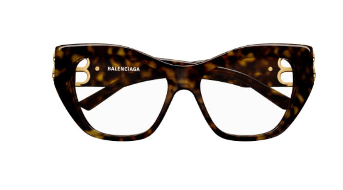 Balenciaga BB0312O 002 Havana Cat Eye Women's Eyeglasses