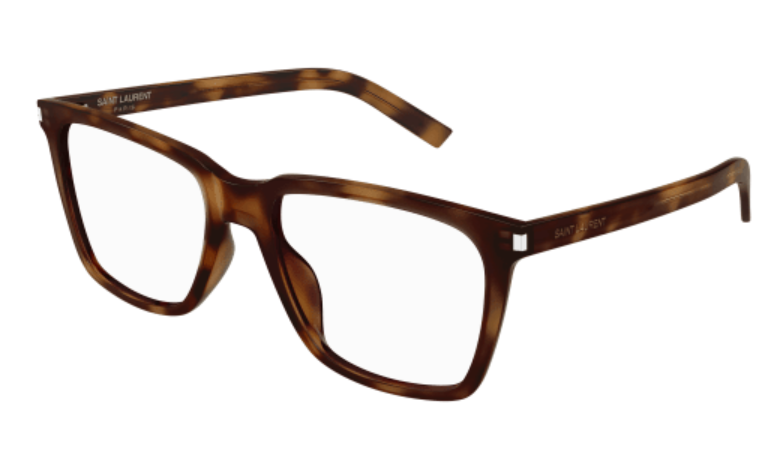 Saint Laurent SL 717 SLIM 003 Havana Square Women's Eyeglasses