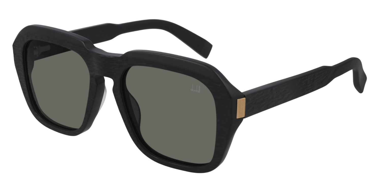 Dunhill DU0001S 009 Black/Grey Oversized Rectangular Men's Sunglasses