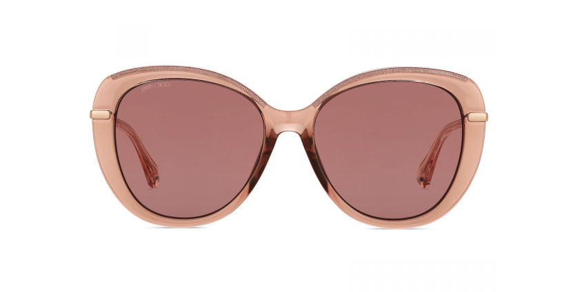 Jimmy Choo PHEBE/F/S W66 56 4S Pink/Burgundy Oval Women's Sunglasses