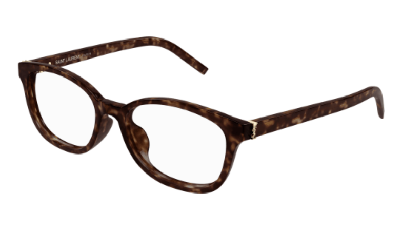 Saint Laurent SL M141/F 005 Havana Small Soft Rectangle Women's Eyeglasses