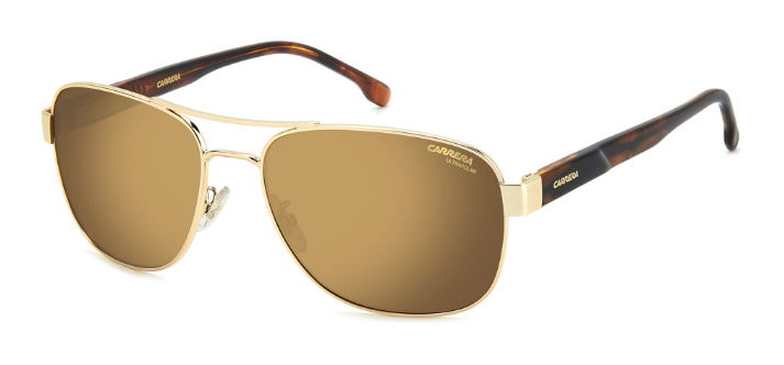 CARRERA C FLEX 02/G/S J5G-Gold/Yellow Gold Polarized Round Men's Sunglasses