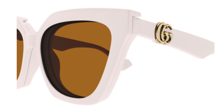 Gucci GG1542S 003 Ivory/Transparent Soft Cat Eye Women's Sunglasses