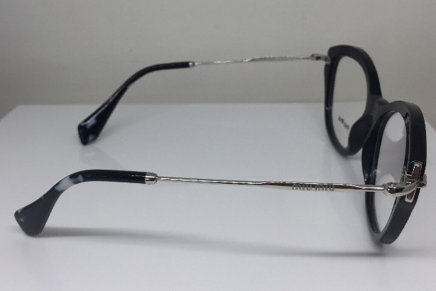 Miu Miu MU VMU 02O 1AB-101 Black-Silver Cat Eye Women's Eye glasses