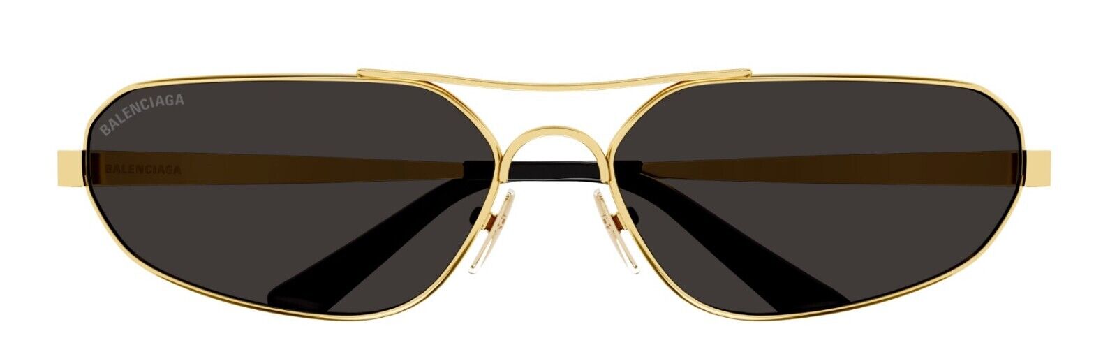 Balenciaga BB0227S-001 Gold/Grey  Rectangle Men's Sunglasses