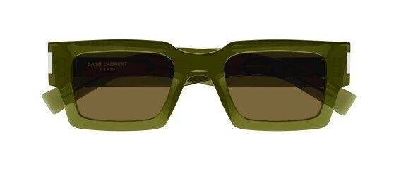 Saint Laurent SL 572 005 Green/Brown Square Unisex Sunglasses