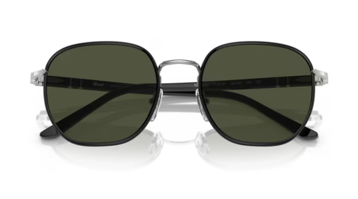 Persol 0PO1015SJ 112531 Silver-black/Green Lens Oval 52mm Men's Sunglasses