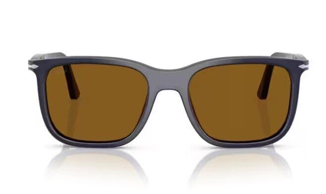 Persol 0PO3357S 121733 Milky Blue/Brown Rectangle Shaped 56mm Unisex Sunglasses