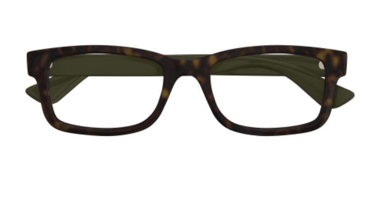 Gucci GG1717O 004 Havana/Green Rectangle Men's Eyeglasses