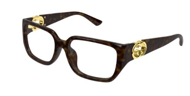 Gucci GG1694OA 002 Havana Rectangular Women's Eyeglasses