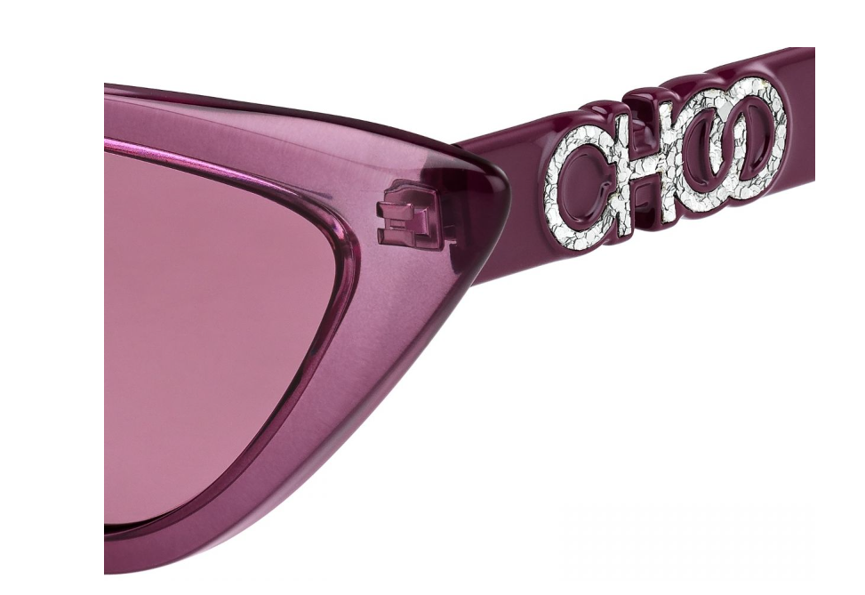 Jimmy Choo SPARKS/G/S 8CQ/U1 Transparent Purple/Pink Cat Eye Women's Sunglasses