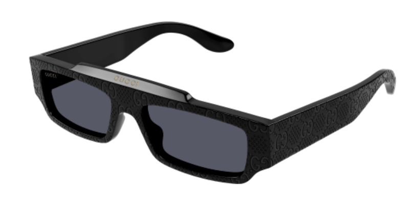 Gucci GG1592S 001 Black/Grey Rectangular Men's Sunglasses