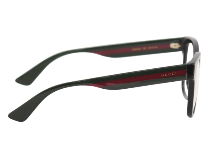 Gucci GG0342O 004 Black/Green Red Rectangle Men's Eyeglasses