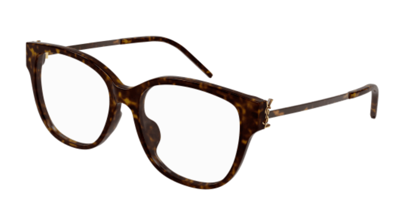 Saint Laurent SL M48O B/F 003 Havana/Gold Hinge Combi Metal Women's Eyeglasses