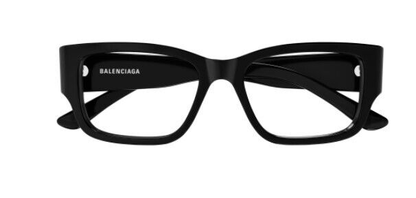 Balenciaga BB0371O 001 Black Rectangular Men's Eyeglasses