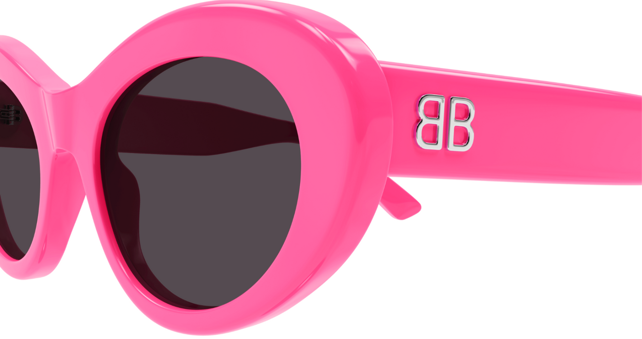 Balenciaga BB0294SK-004 Pink/Grey Oval Women's Sunglasses