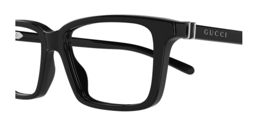 Gucci GG1672O 005 Black Rectangle Men's Eyeglasses