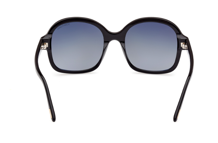 Tom Ford Hanley FT1034 01B Shiny Black/Gradient Smoke Butterfly Women Sunglasses