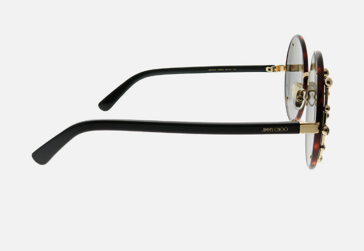 Jimmy Choo Gema/S 086 FQ Dark Havana/Grey Gold Round Mirrored Women's Sunglasses