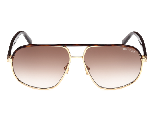 Tom Ford FT1019 Maxwell 30F Pale Gold-Dark Havana/Brown Gradient Sunglasses